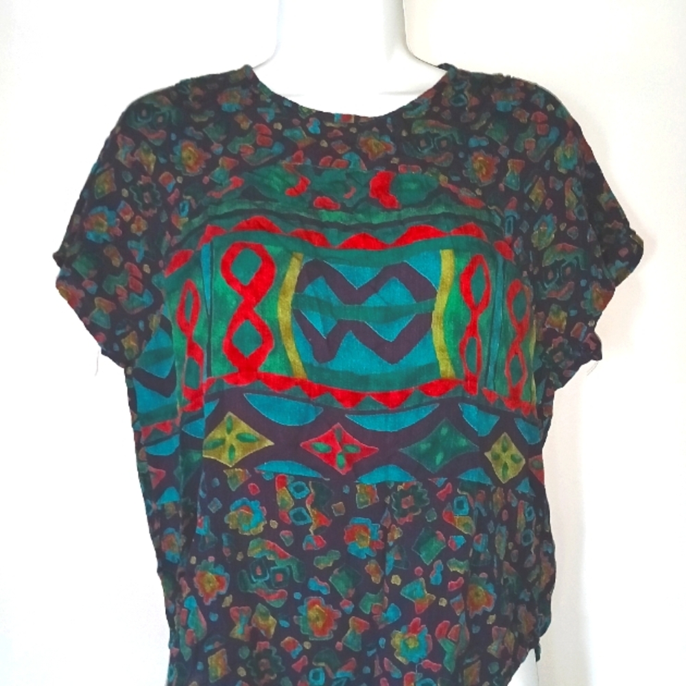 Laura Kieffer Vintage Abstract Print  Top